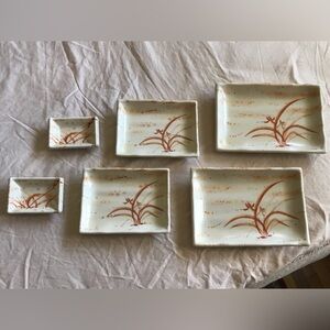 Tar-Hong Commercial Hand-Painted Melamine Sushi Plates Set